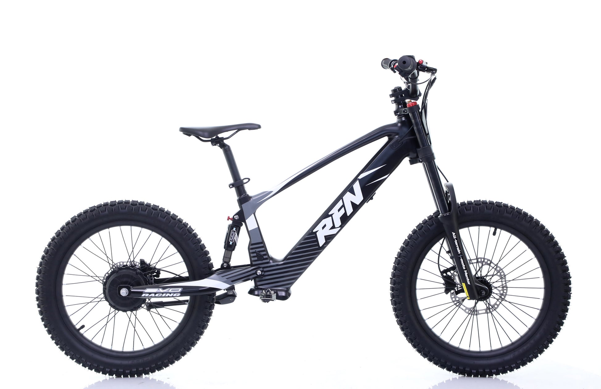 RFN Evo Racing 18 Electric Kids E-Bike Black Side View
