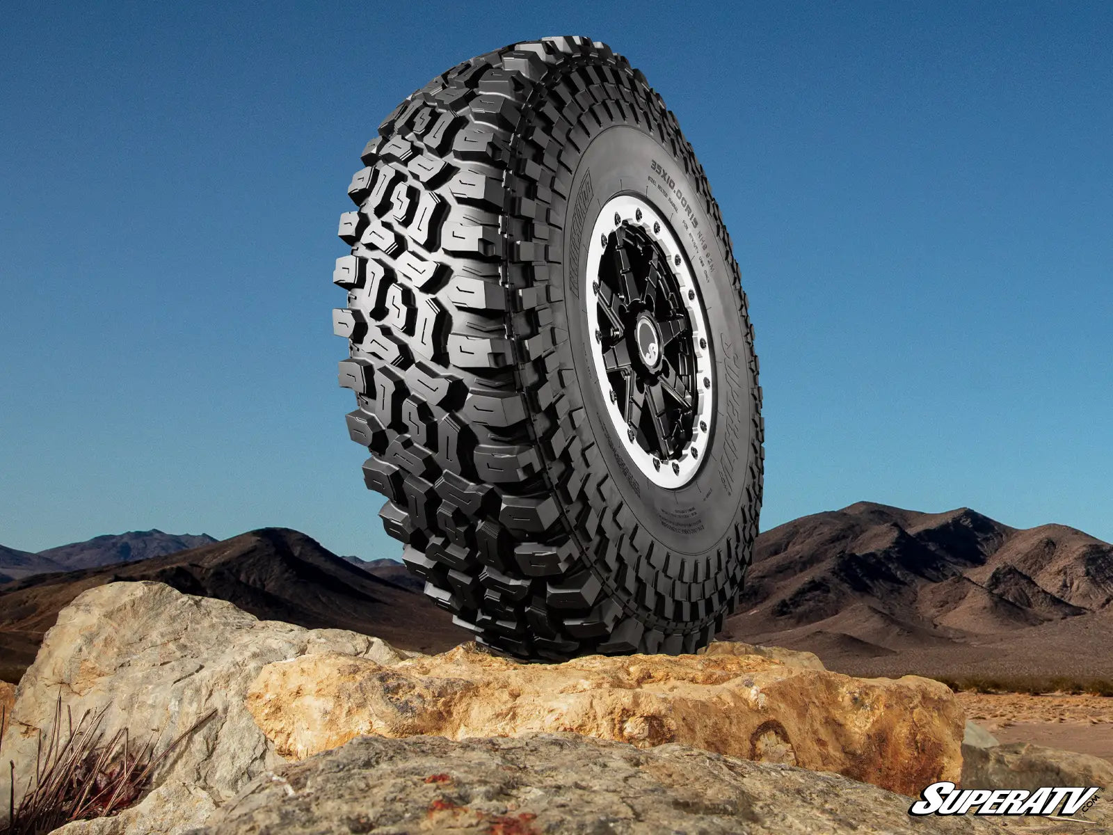 SuperAtv Incursion A/T Radial 8 Ply Atv Utv Set of Four Tire Kit Mounted on wheel