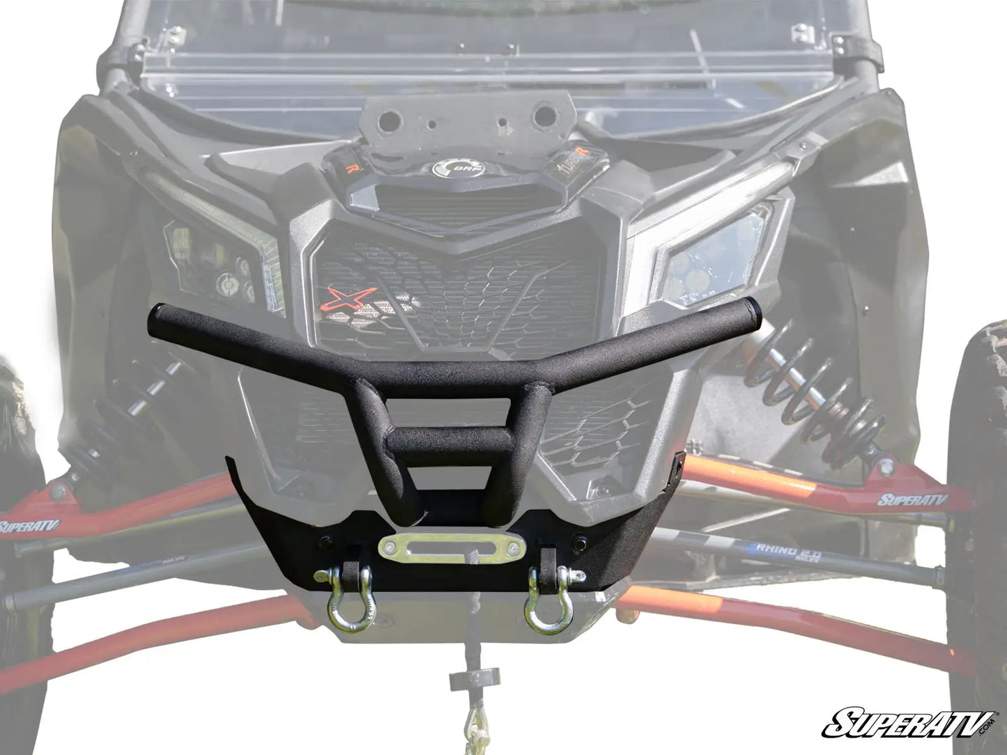 Black bumper on a SuperATV vehicle with a clear background