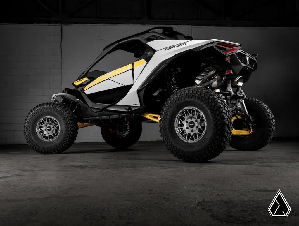 Assault hellfire wheels mounted on Maverick R side view