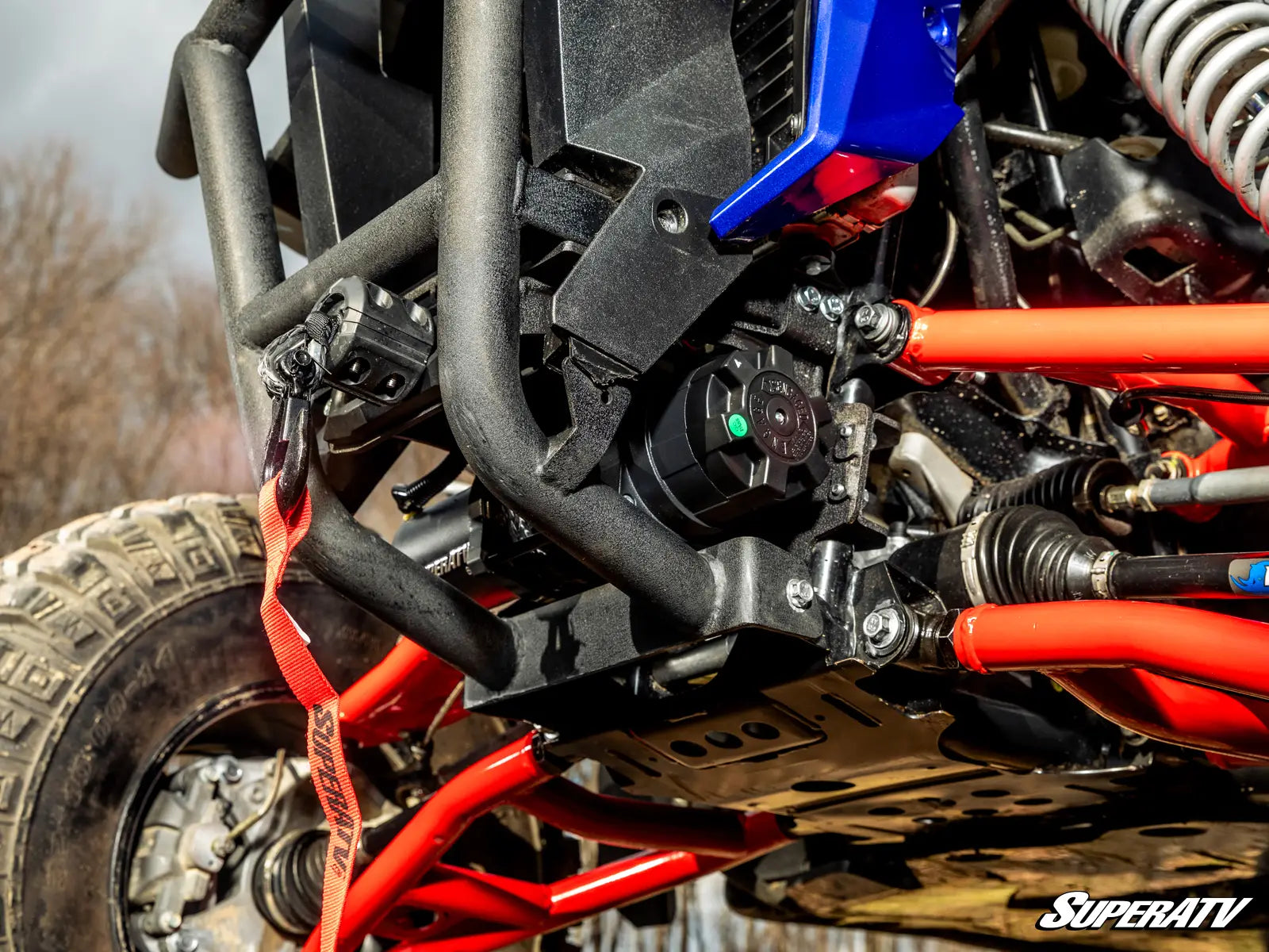 SuperATV Ready-Fit Winch Plug & Play W Mount Honda Talon 1000R 1000X X4 R4 installed side
