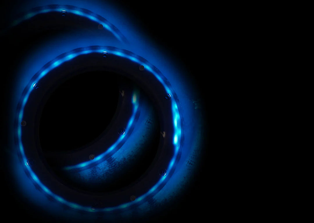 RGB LED Speaker Rings on black background