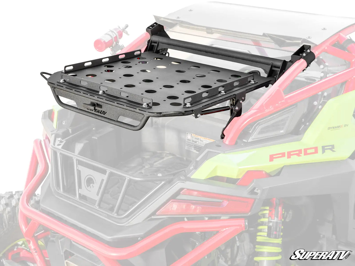 Black roof rack on a SuperATV vehicle