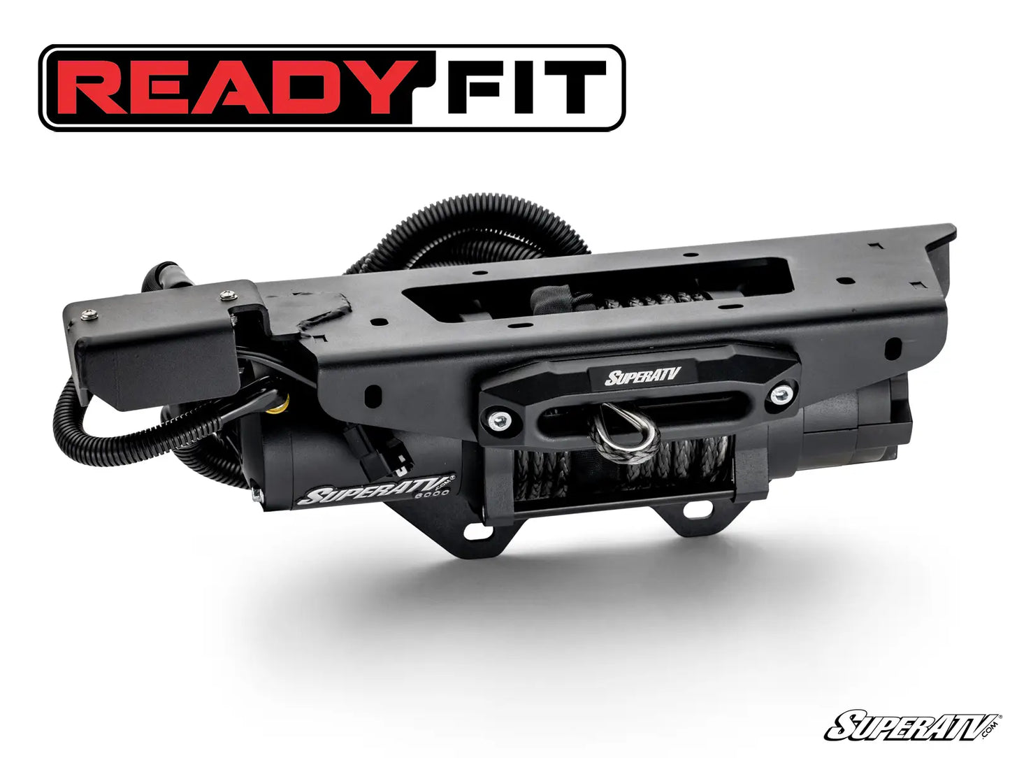 Black automotive component with 'SuperATV' branding on a white background, featuring the 'Ready Fit' logo.