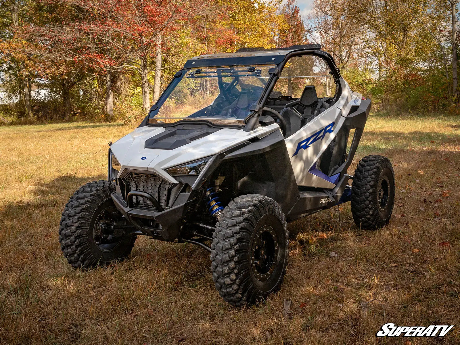 Super ATV High Clearance 1.5" Forward A Arms Black Polaris RZR PRO XP XP4 2020+ Mounted Side view