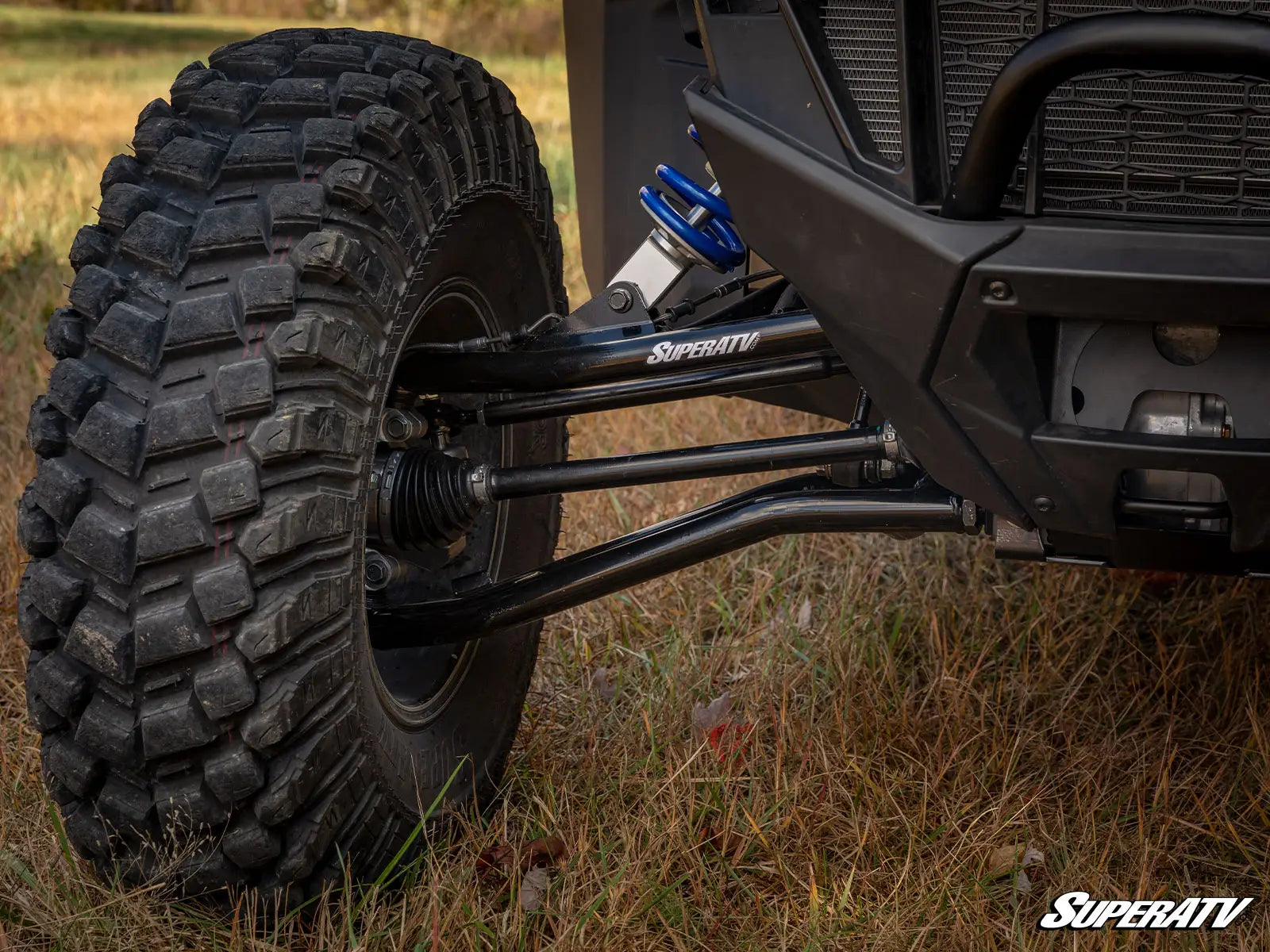 Super ATV High Clearance 1.5" Forward A Arms Black Polaris RZR PRO XP XP4 2020+ Passenger Side Mounted View