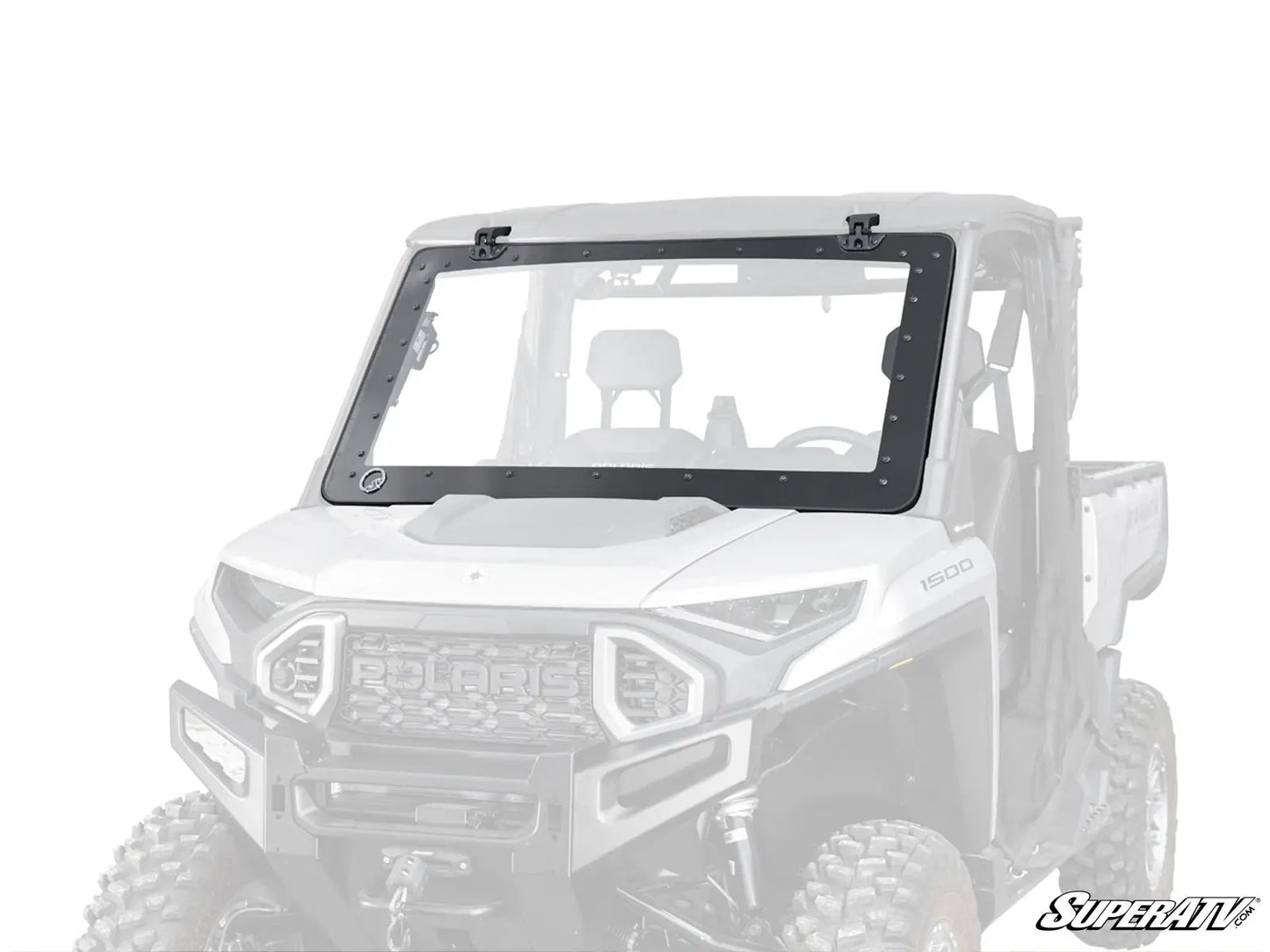 UTV windshield with frame on a white background