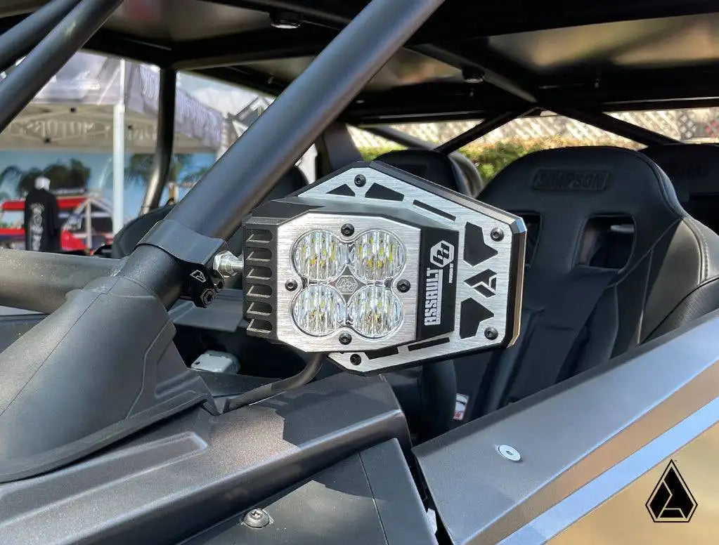 LED light bar mounted on a vehicle interior with visible brand logo.