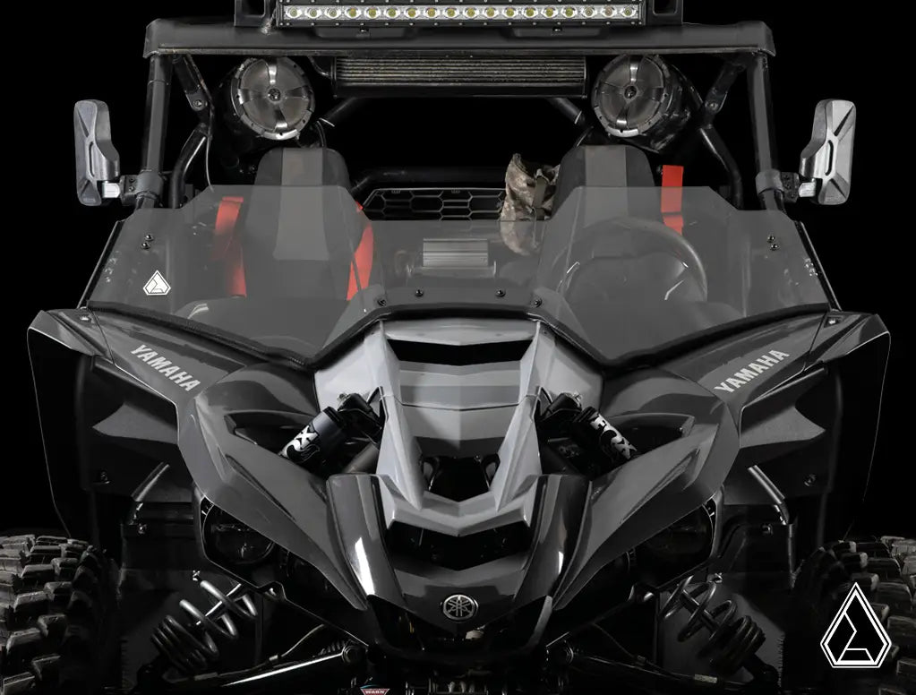 ASSAULT Tinted Scratch Resistant Half Windshield Yamaha YXZ1000 YXZ1000R SS SE Installed front view