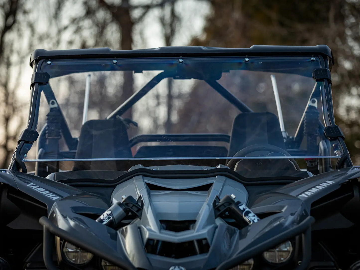 SuperATV Heavy Duty Scratch Resistant Full Windshield for Yamaha YXZ (2019+) Front View