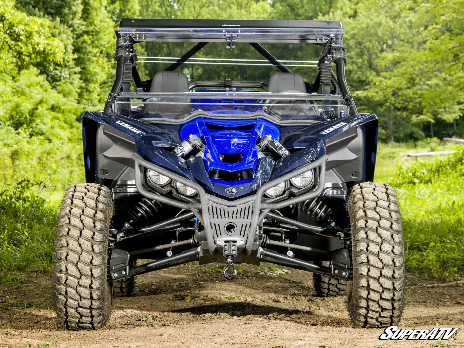SuperATV Heavy Duty Front Winch Bumper for Yamaha YXZ1000R YXZ 1000 2016+ SS SE Front Close View