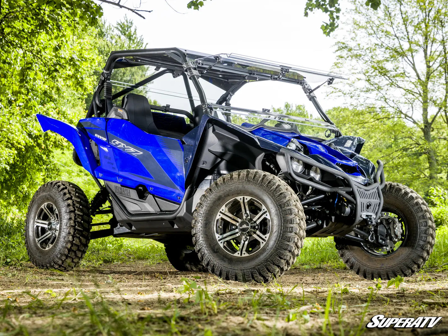 SuperATV Heavy Duty Front Winch Bumper for Yamaha YXZ1000R YXZ 1000 2016+ SS SE Side View