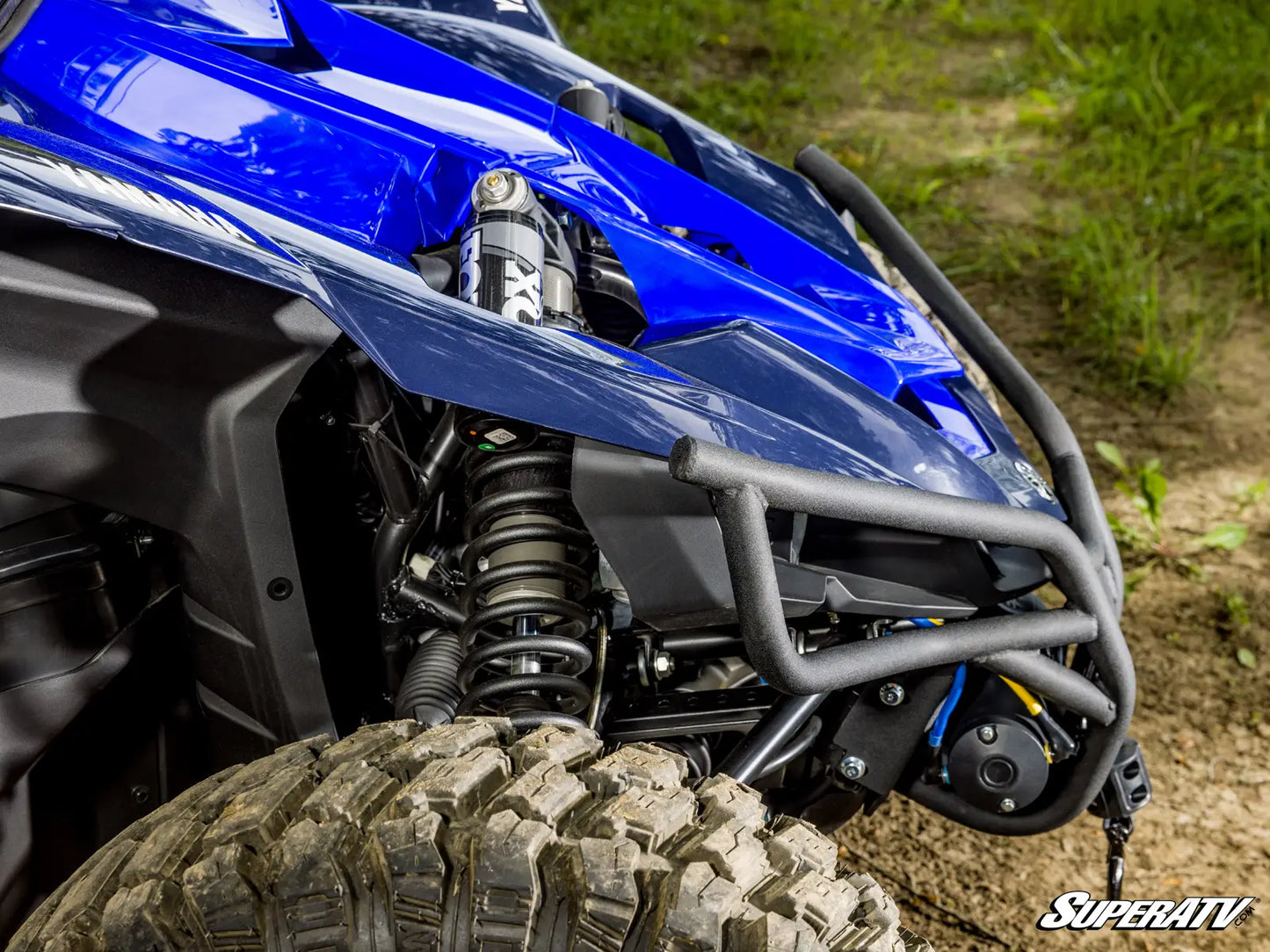 SuperATV Heavy Duty Front Winch Bumper for Yamaha YXZ1000R YXZ 1000 2016+ SS SE Side View