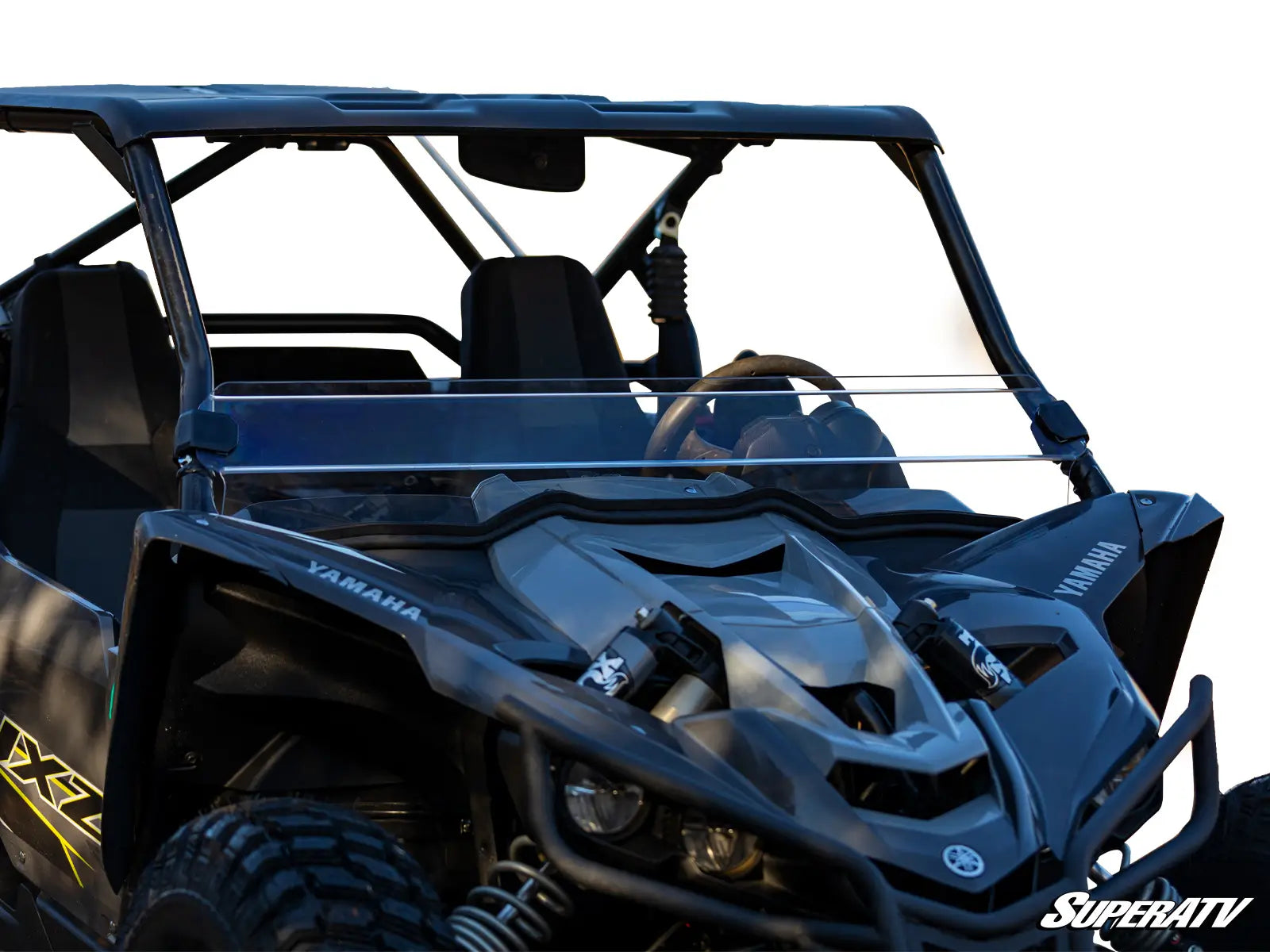 SuperATV Heavy Duty Half Windshield for Yamaha YXZ1000 YXZ1000R SS SE (2019+) side view