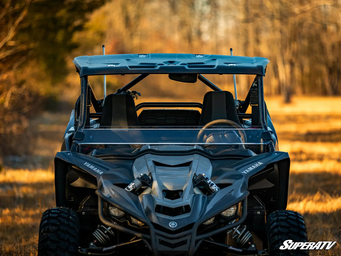 SuperATV Heavy Duty Half Windshield for Yamaha YXZ1000 YXZ1000R SS SE (2019+) front view