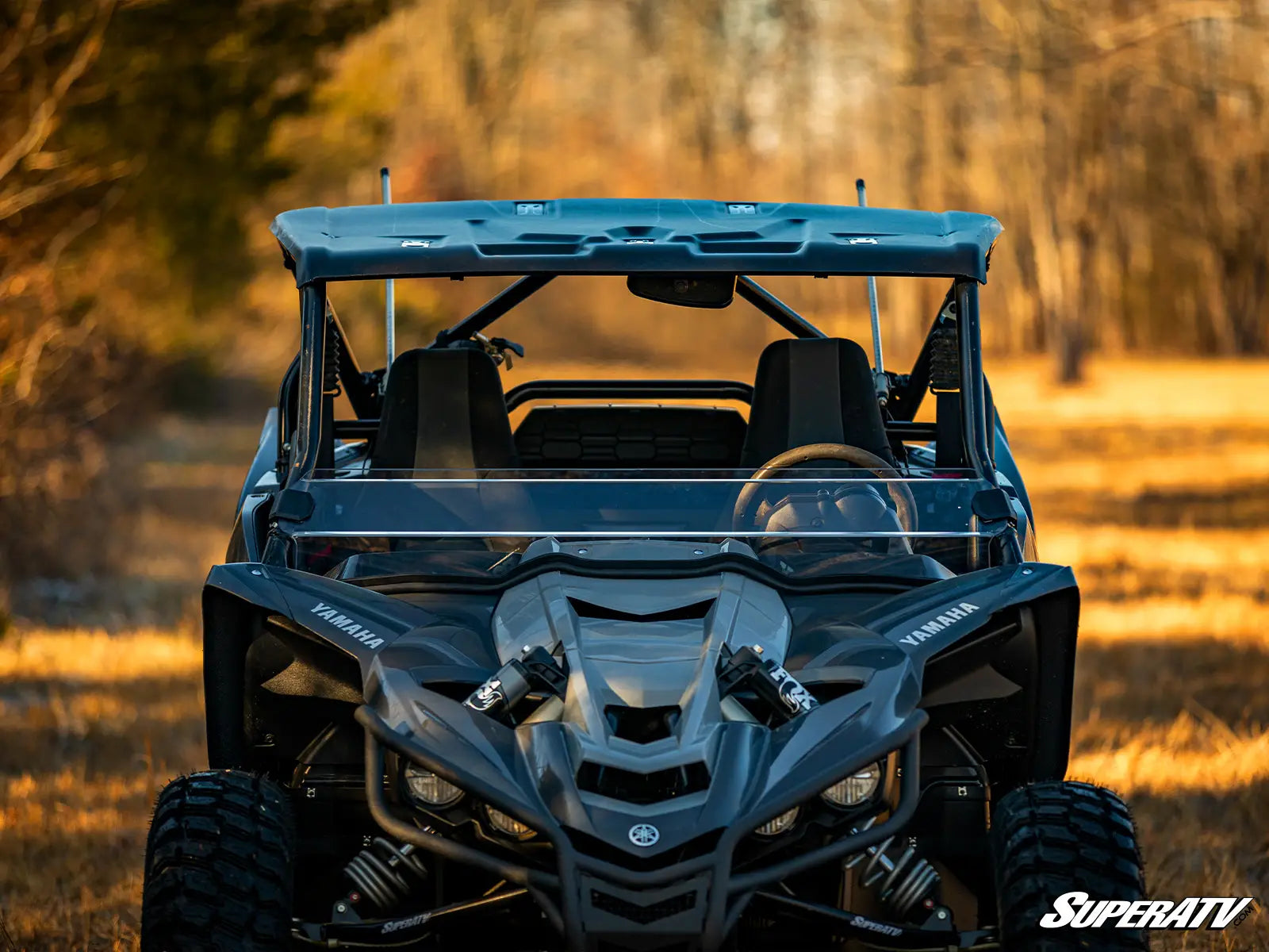 SuperATV Heavy Duty Half Windshield for Yamaha YXZ1000 YXZ1000R SS SE (2019+) front view