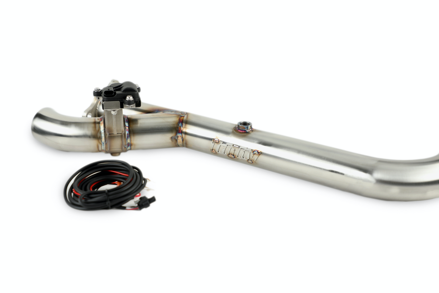 Trinity Racing SIDE PIECE Header Pipe with Electronic Cutout - RZR PRO XP TURBO R with wiring