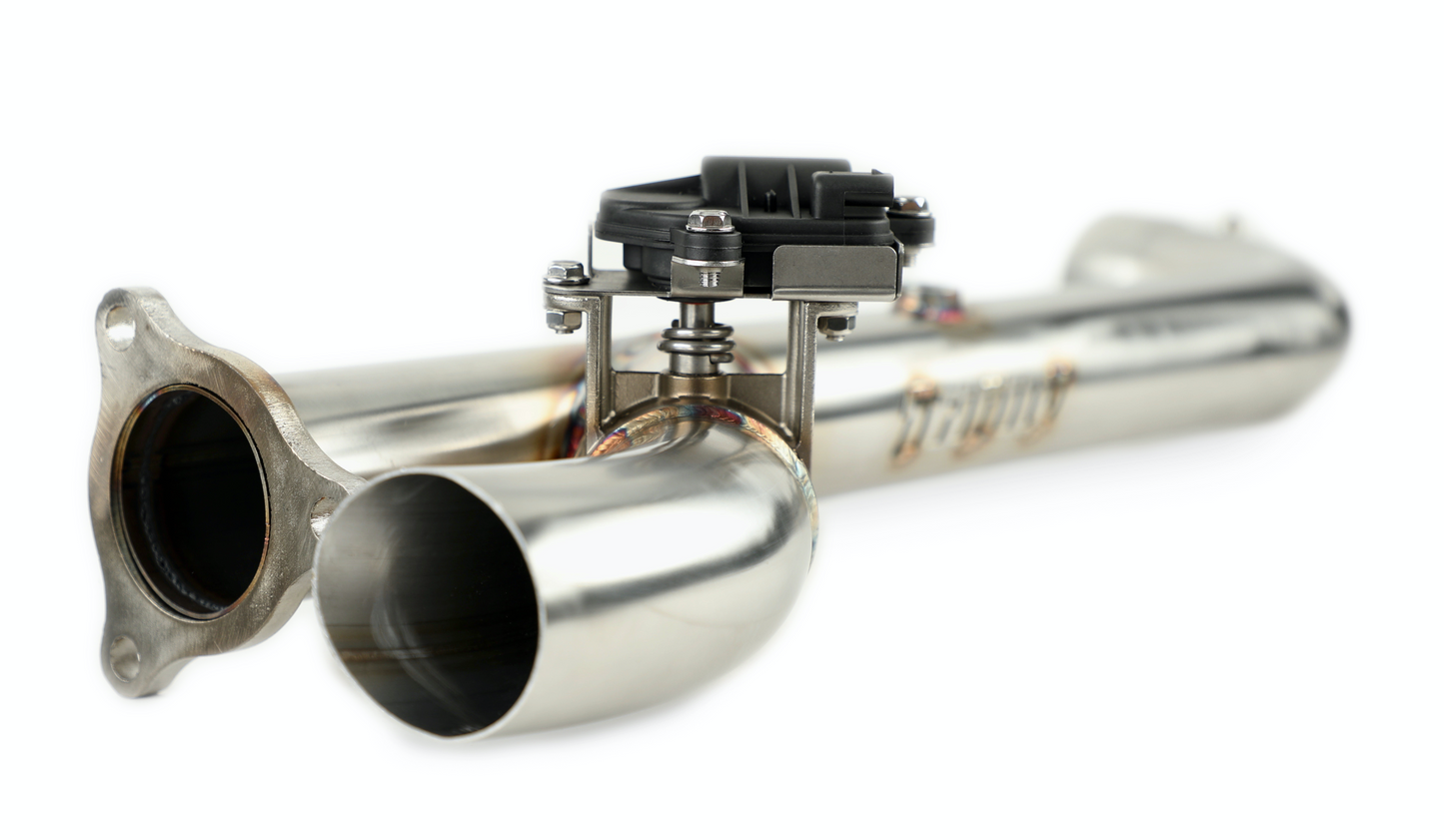 Trinity Racing SIDE PIECE Header Pipe with Electronic Cutout - RZR PRO XP TURBO R electronic valve close
