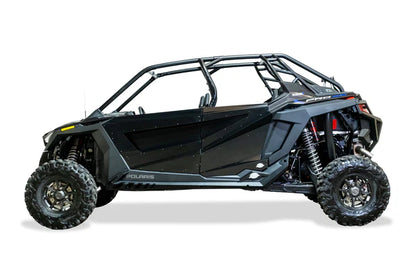 EOD VOLT ROCK SLIDERS GUARDS RAILS POLARIS RZR PRO XP PRO R TURBO R FOUR SEAT mounted drivers side view