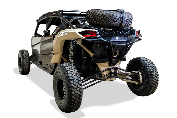 ELEKTRIC OFFROAD CAN AM X3 / MAX MAVERICK 2017+ VOLT BAJA SPARE TIRE RACK MOUNTED VIEW DRIVERS SIDE