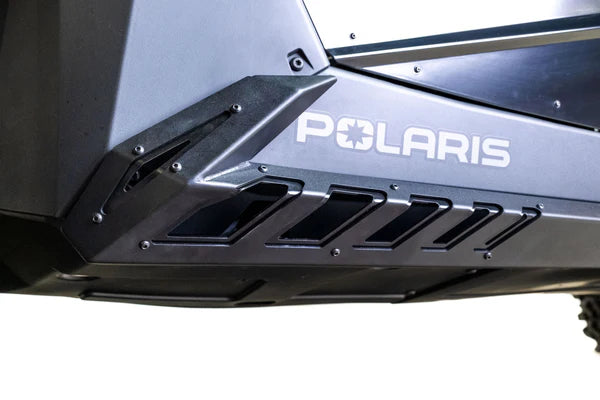 EOD VOLT ROCK SLIDERS GUARDS RAILS POLARIS RZR PRO XP PRO R TURBO R FOUR SEAT front mounted view