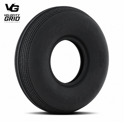 Black tire with 'Tensor' branding on a white background, featuring Velocity Grid technology logo.
