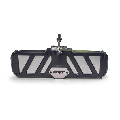 Black and silver metal product with 'DRT' branding on a white background