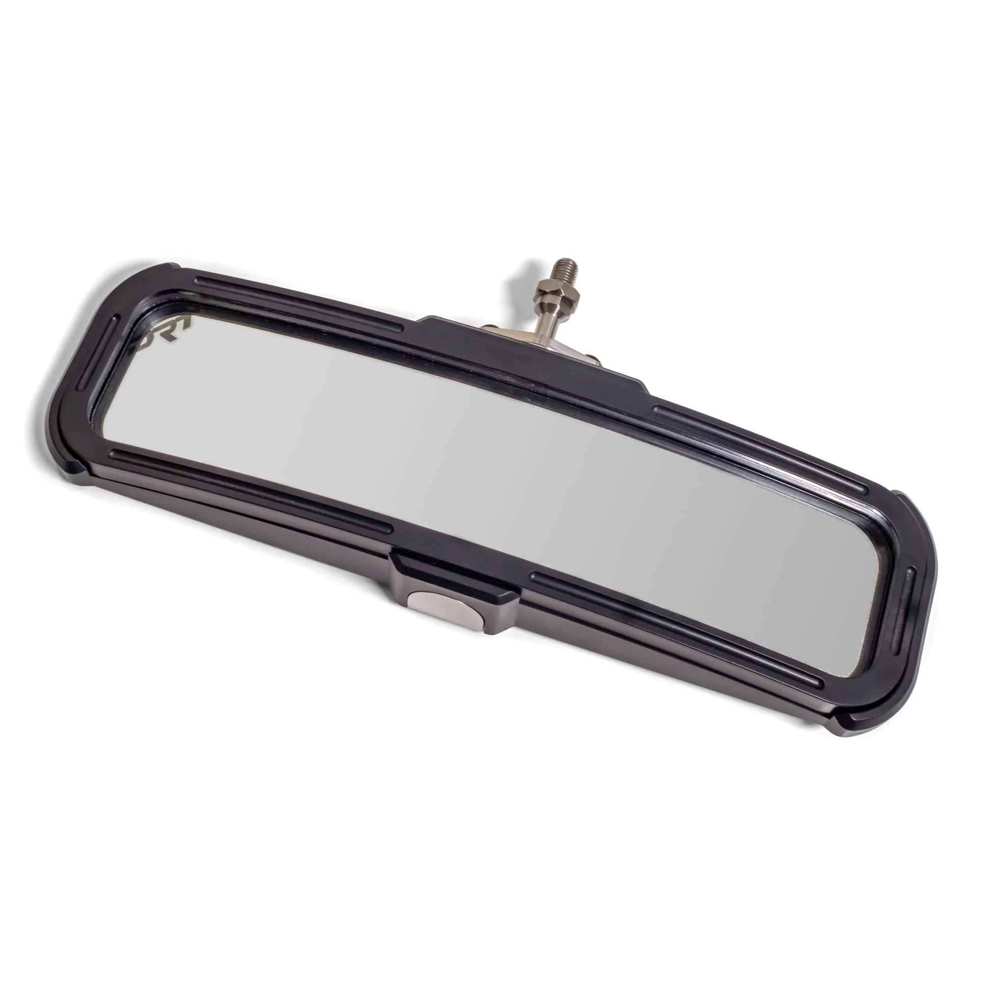 Car rearview mirror with black frame on a white background