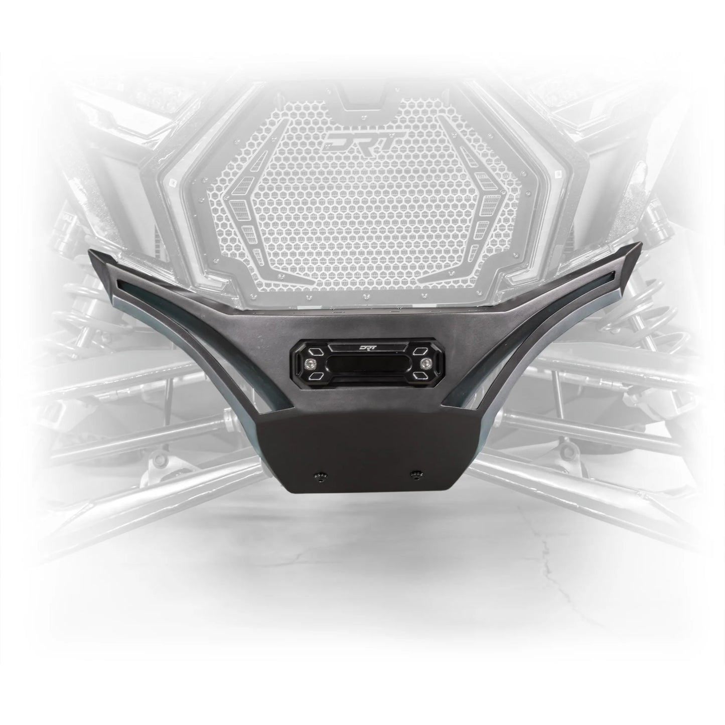 DRT Heavy Duty V2.0 Front Winch Bumper Skid Plate Polaris RZR Pro XP XP4 2020+ black white front view
