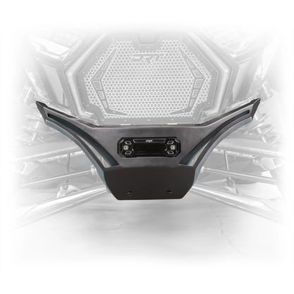 DRT Heavy Duty V2.0 Front Winch Bumper Skid Plate Polaris RZR Pro XP XP4 2020+ black white front view