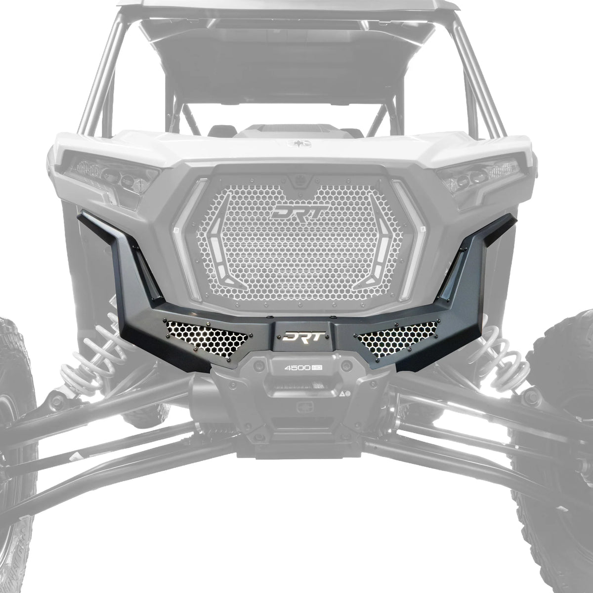 Front view of bumper installed on XP 1000 with white background