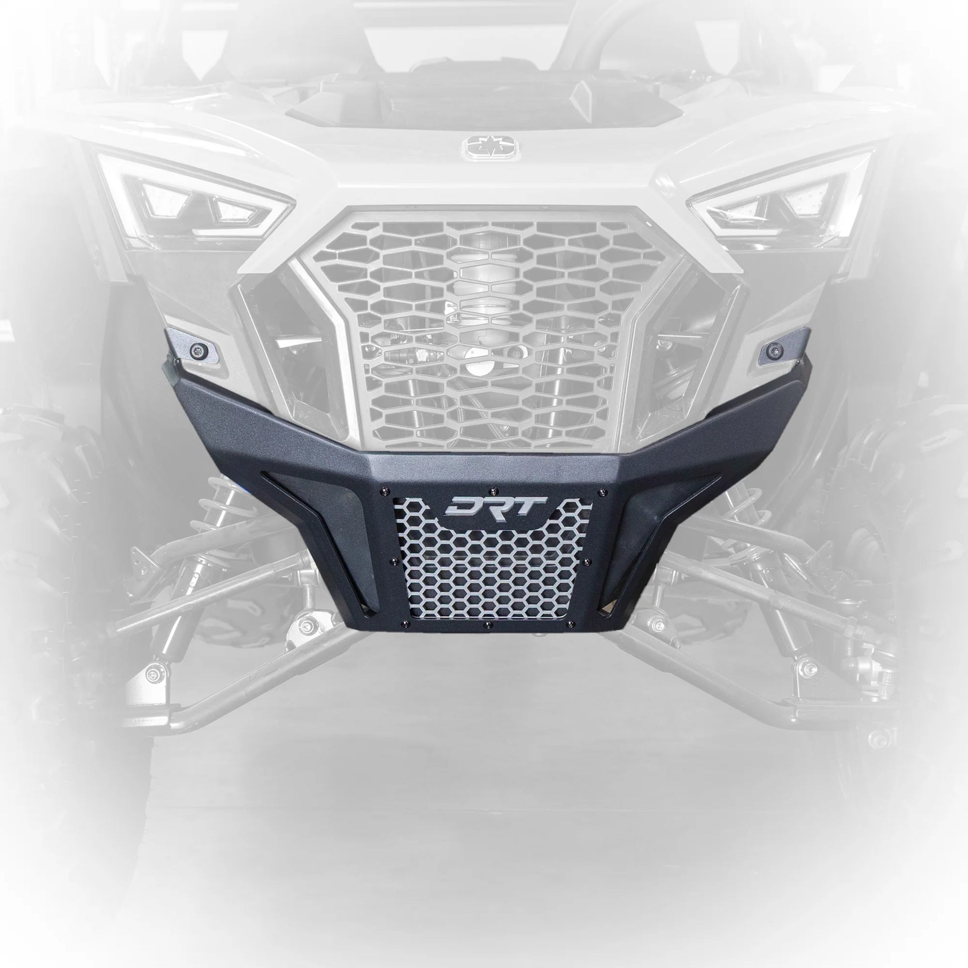 Motorcycle grille with DRT logo on a white background