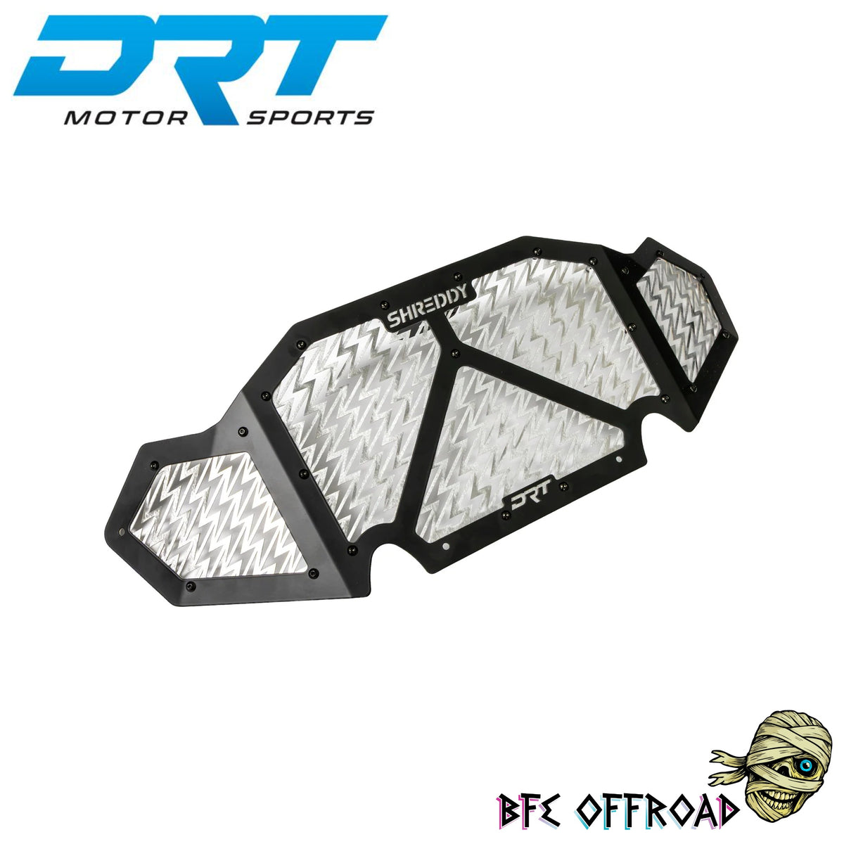 Grill on white background with DRT and BFE Offroad Logo