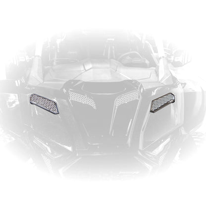 Car grille with a honeycomb pattern on a white background