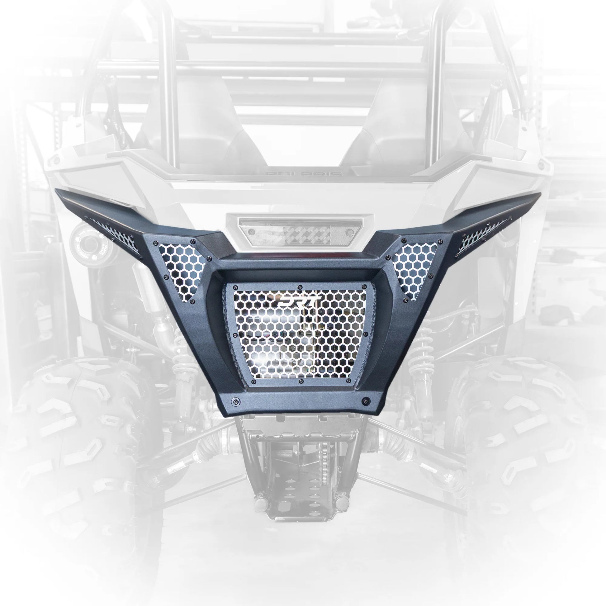 Motorcycle headlight guard on a white background
