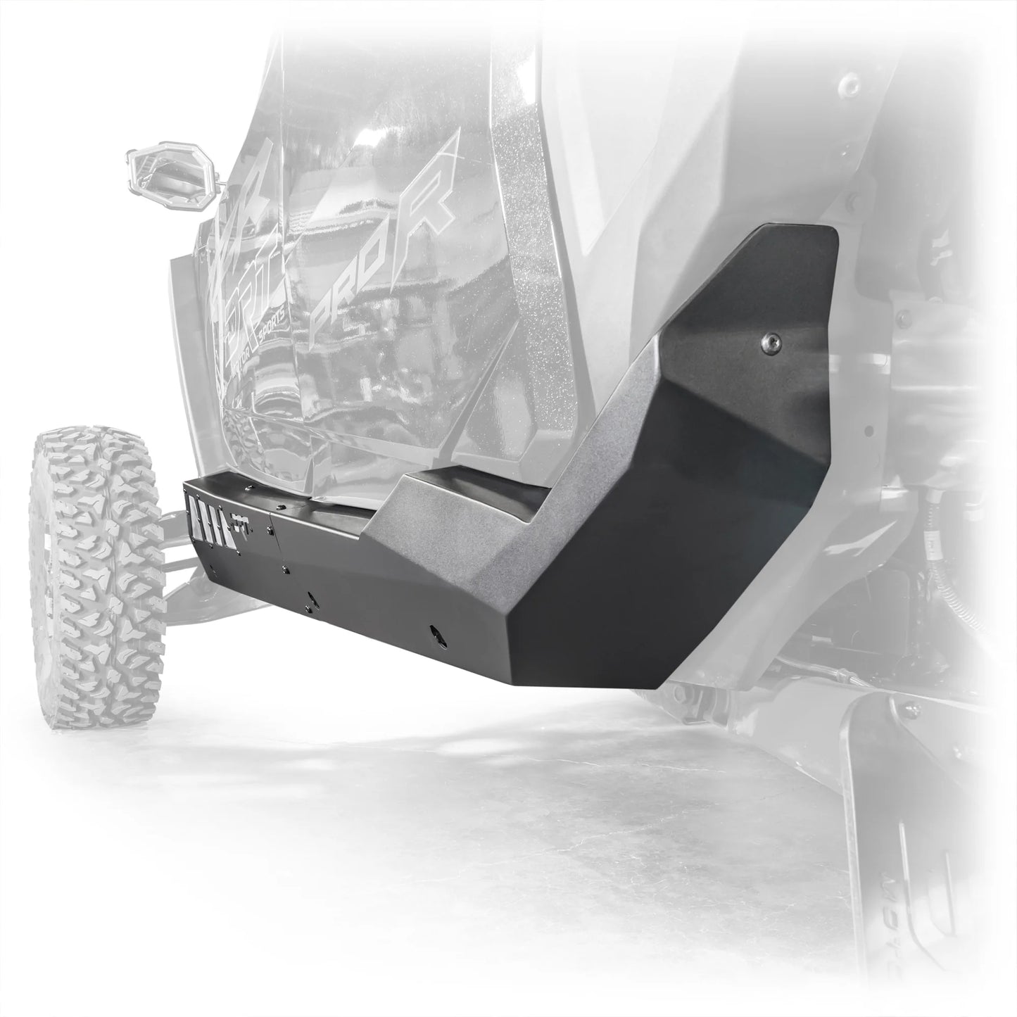 DRT Heavy Duty Rock Sliders Rails Polaris PRO SERIES RZR PRO XP S TURBO R 4-SEAT back view