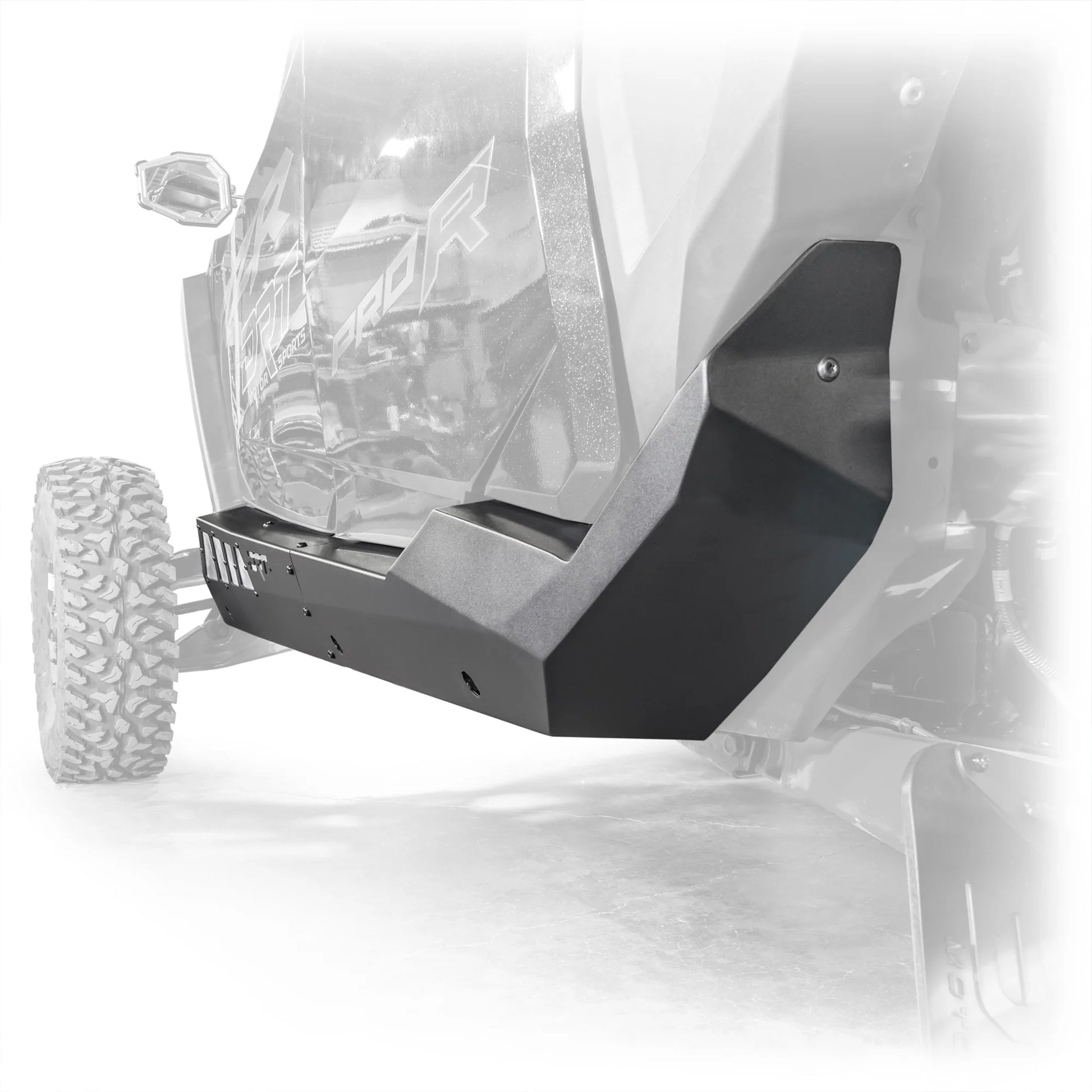 DRT Heavy Duty Rock Sliders Rails Polaris PRO SERIES RZR PRO XP S TURBO R 4-SEAT back view