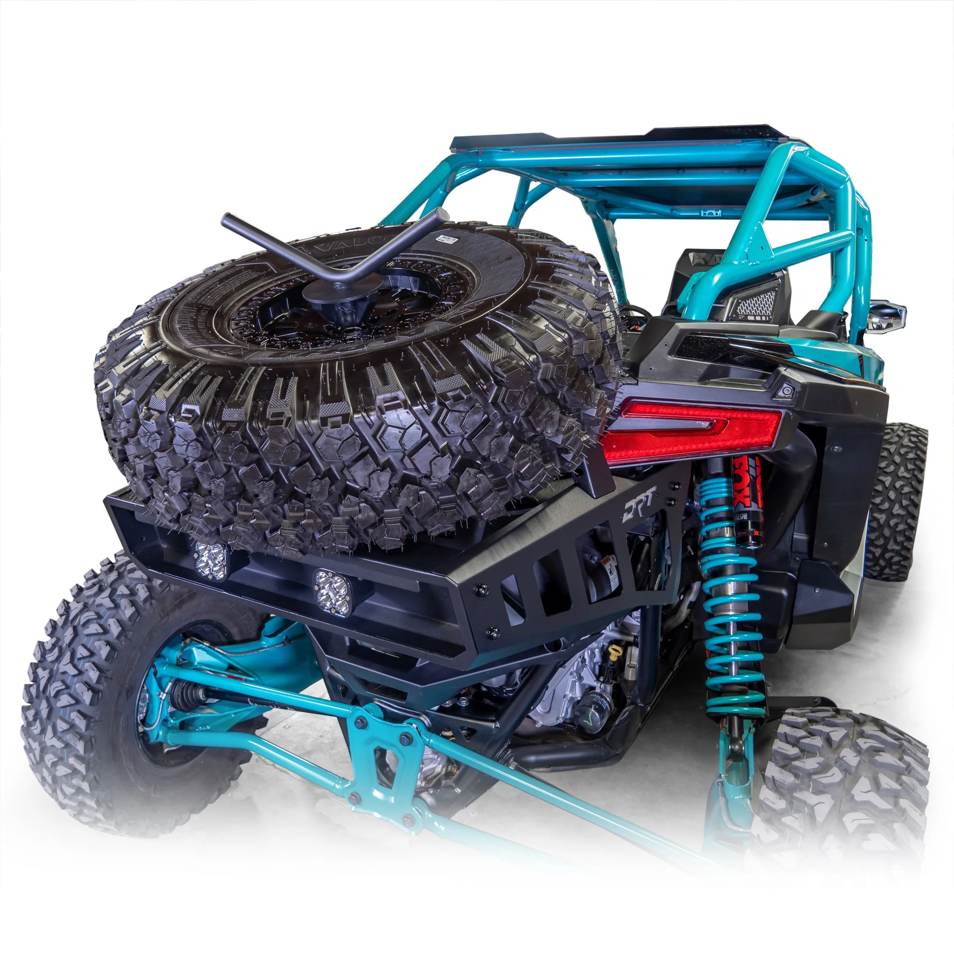 DRT Polaris Pro R / R4 2022+ Desert Pre Runner-Fixed Tire Carrier spare attached