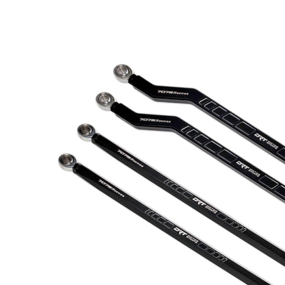 DRT Billet Race Series 7075 XD Hi Clearance Radius Rods Bar Arms RZR PRO R PRO S TURBO R  Side View white background