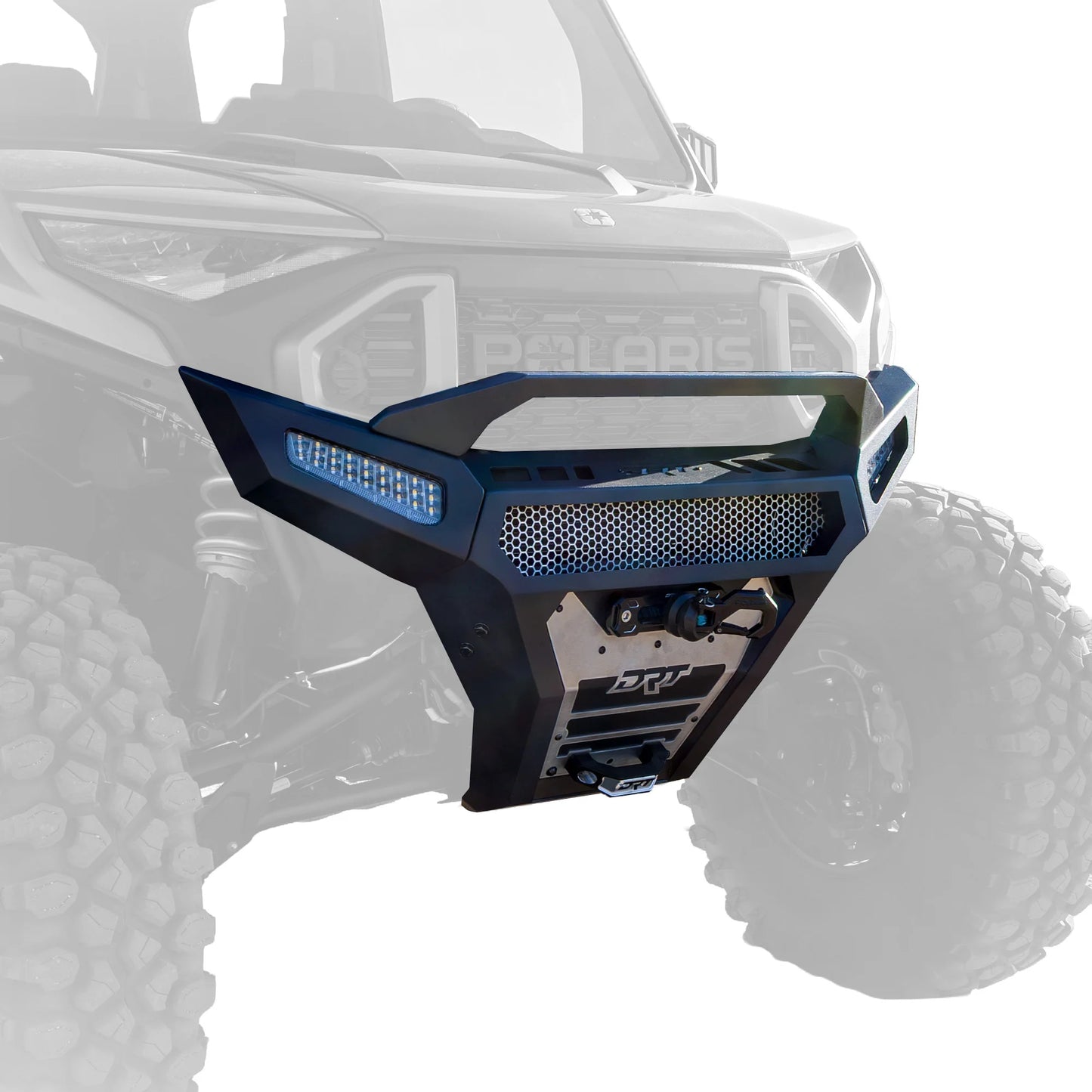 Front bumper with LED lights on an off-road vehicle