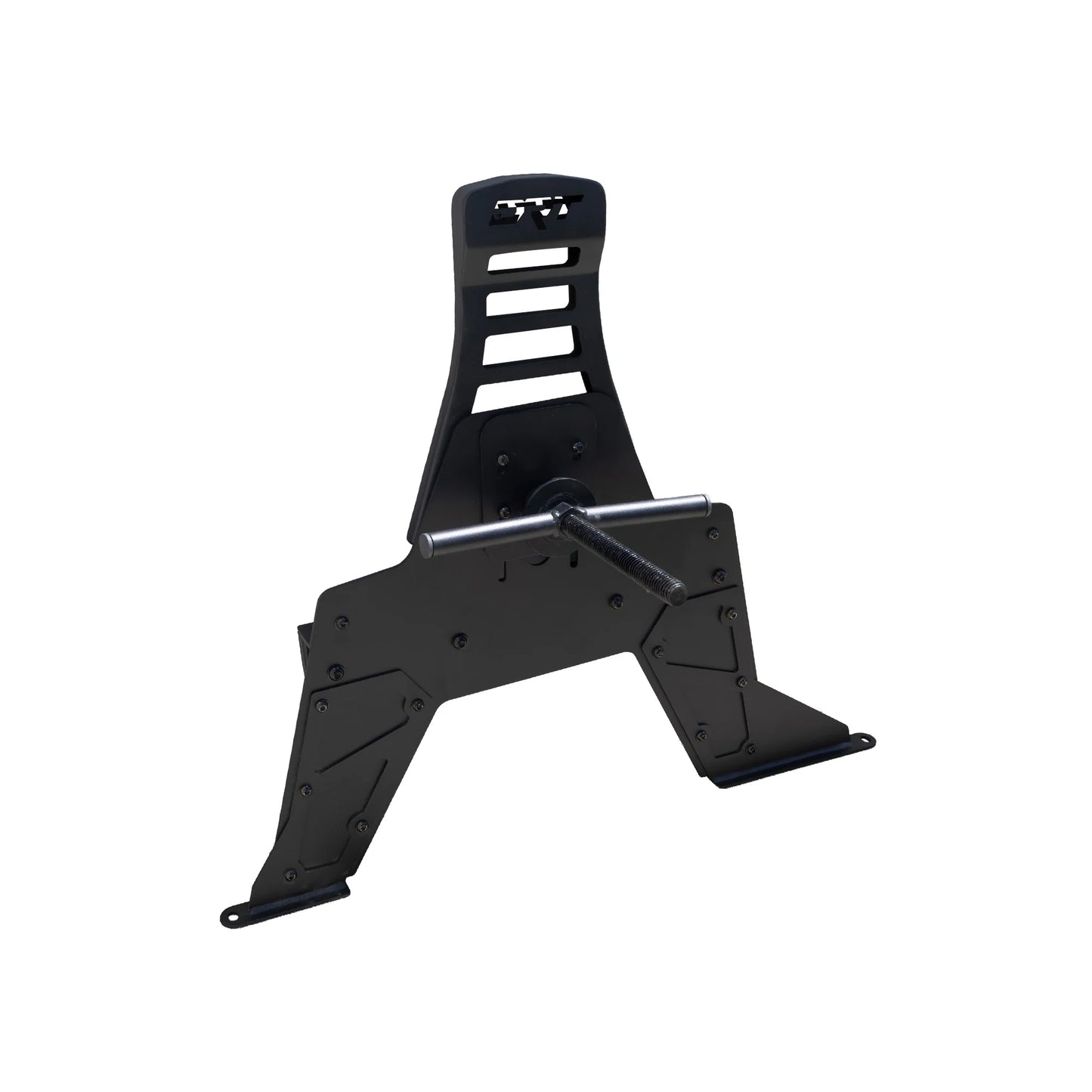Black metal stand on a white background