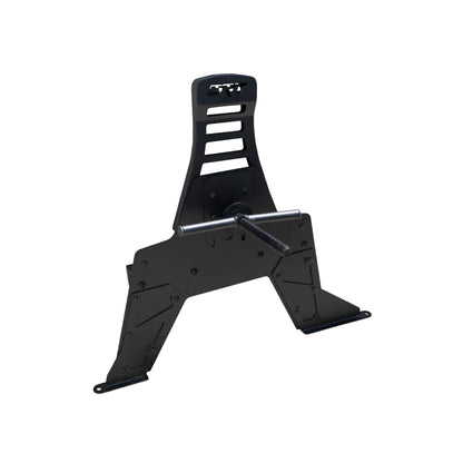 Black metal stand on a white background