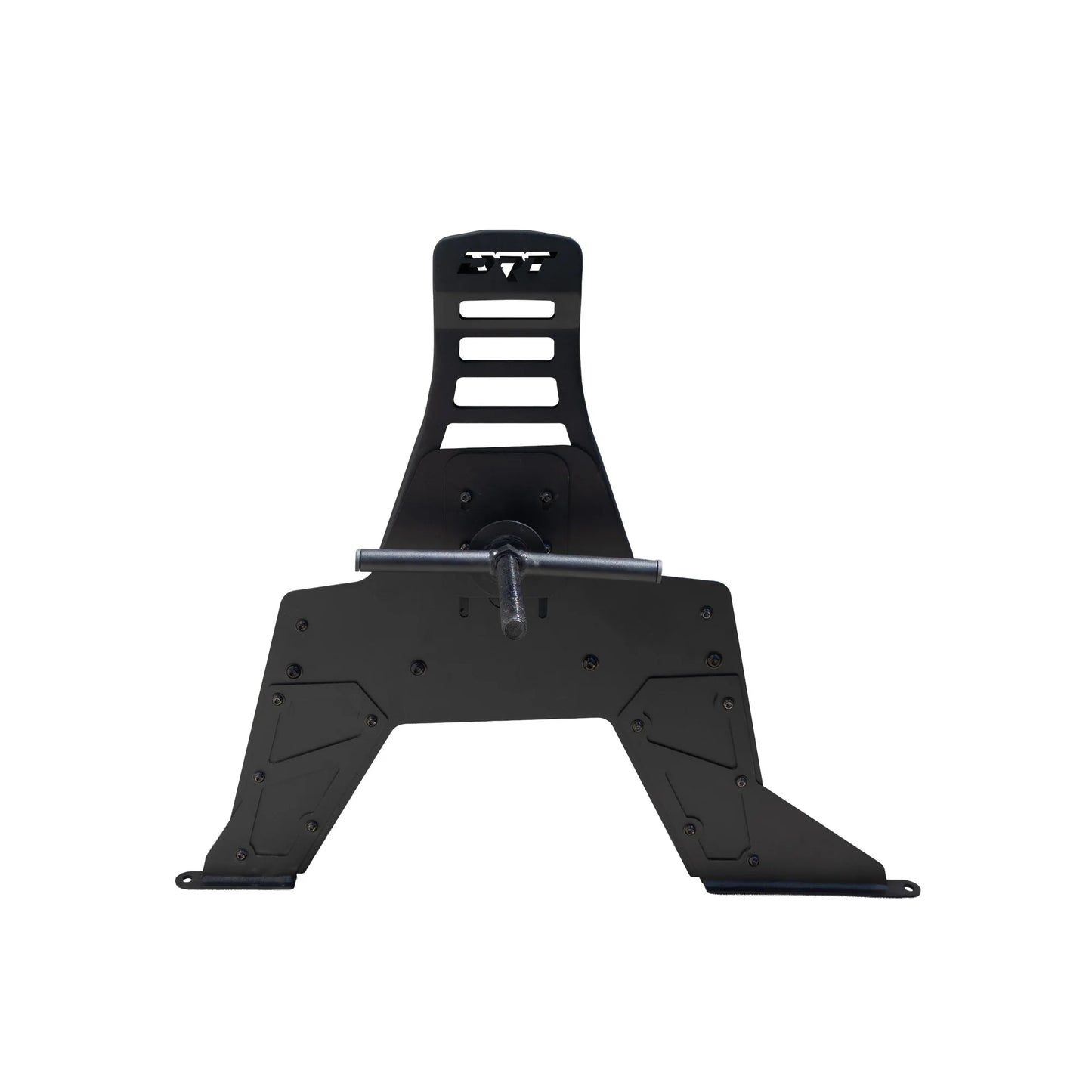 Black metal bracket on a white background