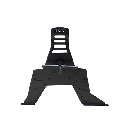 Black metal bracket on a white background