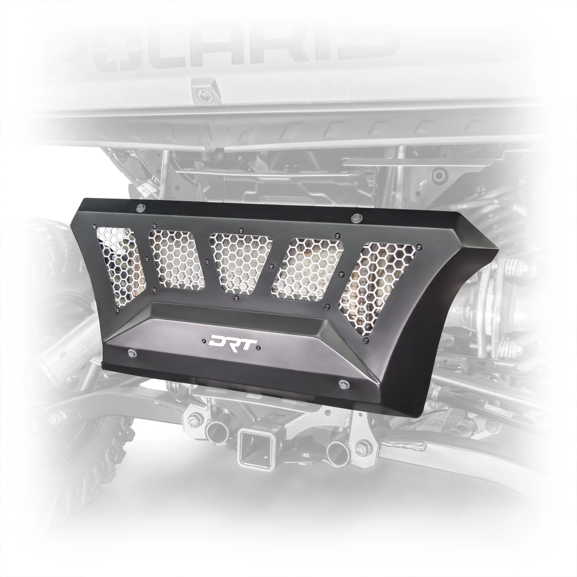 DRT Polaris Xpedition 2024+ ADV XP Aluminum Vented Exhaust Cover Black mounted side view