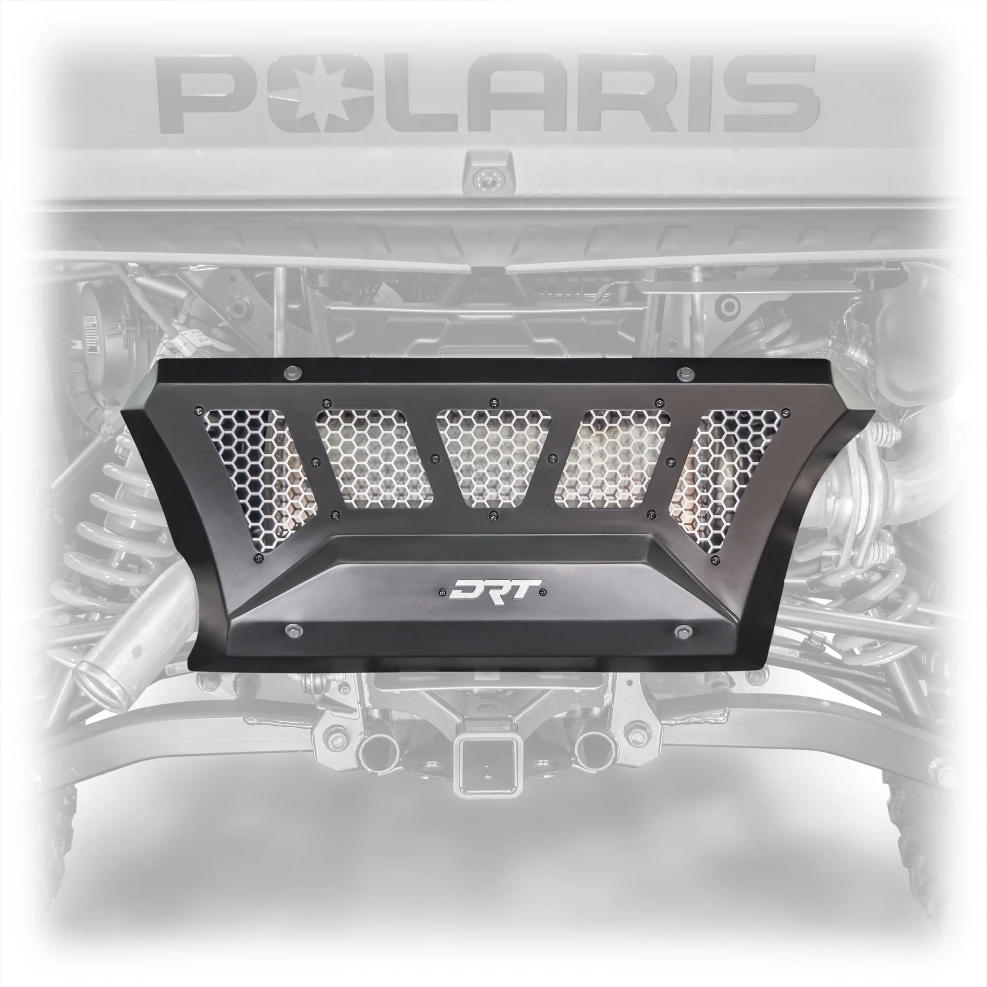 DRT Polaris Xpedition 2024+ ADV XP Aluminum Vented Exhaust Cover Black rear view