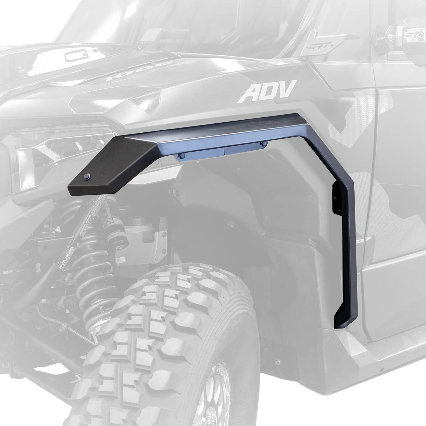 Side view of a vehicle with an off-road accessory on a white background