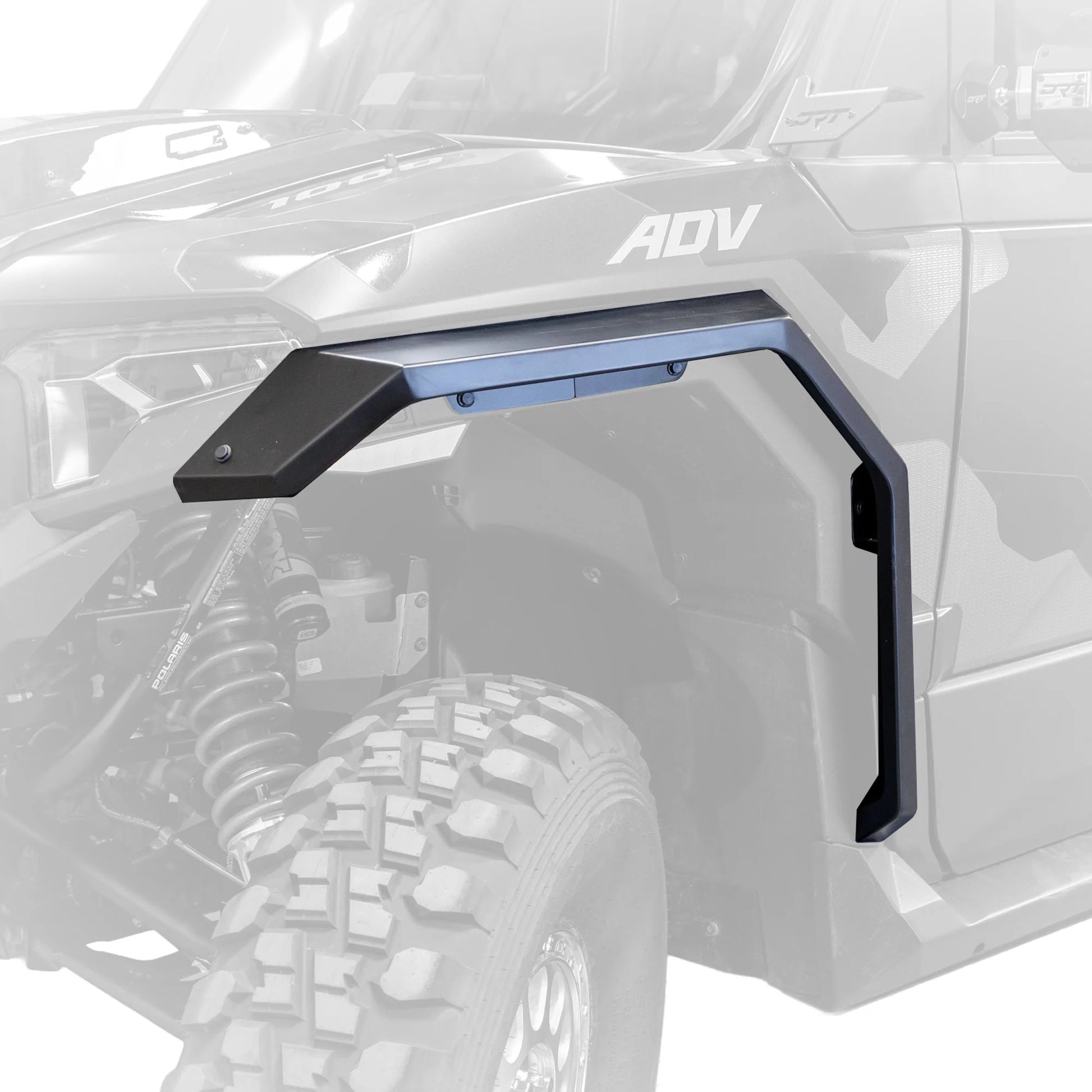 Side view of a vehicle with an off-road accessory on a white background