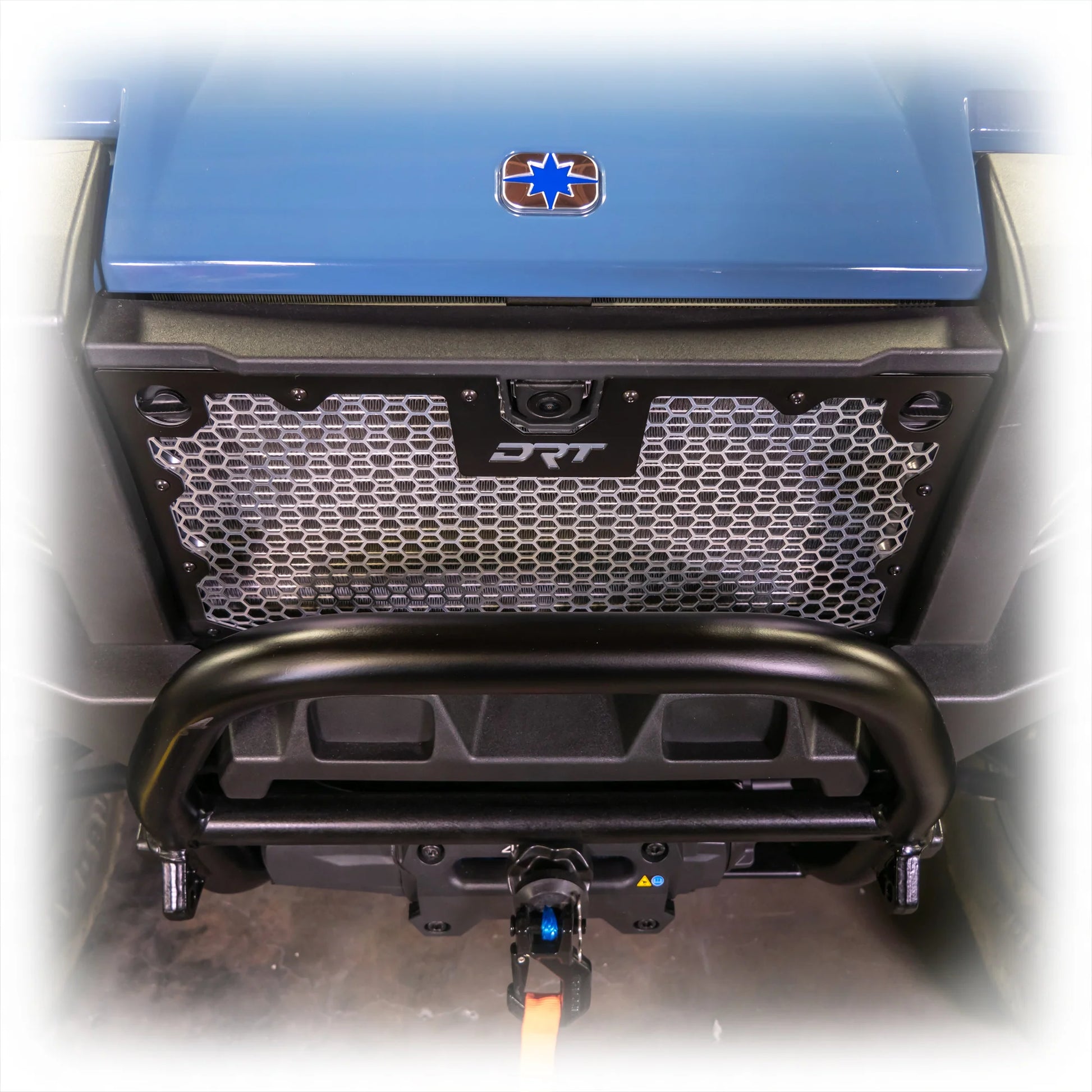 DRT Aluminum Mesh Grill Radiator Guard Polaris XPEDITION 2024+ close Top View