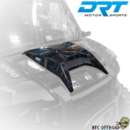Car spoiler on a vehicle with DRT Motor Sports branding.